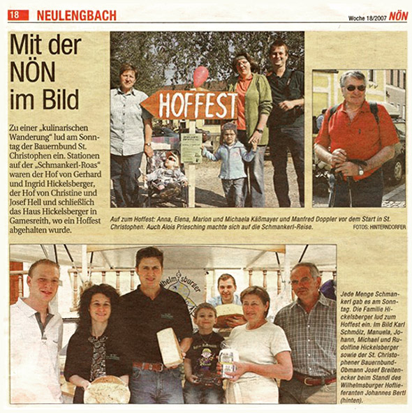 Zeitungsartikel: Hoffest bei Hickelsbergers